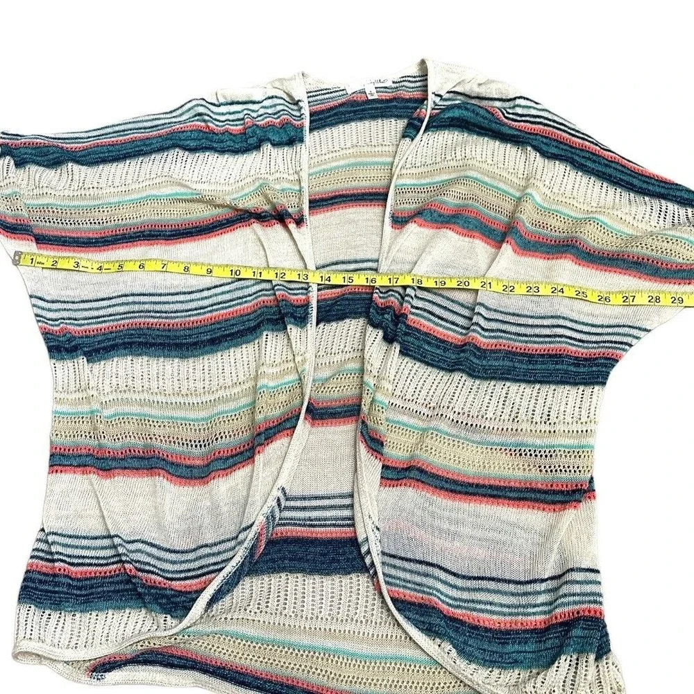 Say What? women’s Oversized knit lightweight Striped cardigan sweater Sz small